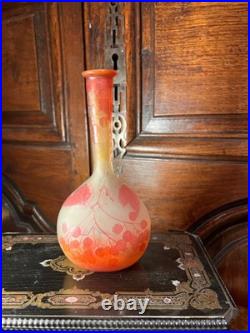GALLÈ VASE SOLIFLORE SIGNÉ époque 1900 Art nouveau- haut 16 cm