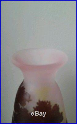 GALLE vase à paysage lacustre vers 1900 ht 27,5 cm