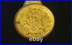 GRAND VASE PATE DE VERRE SIGNE LEGRAS- JAUNE/ORANGER MARMOREEN MONTJOYE 20ème