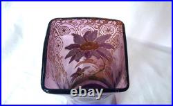 GRAND VASE VERRE LEGRAS MONTJOYE 1900 DECOR EMAILLE FLEUR MUGUET DORE H 28 cm