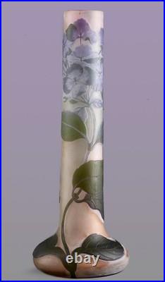 Gallé Vase Ancien Original 34 CM