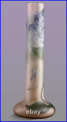 Gallé Vase Ancien Original 34 CM