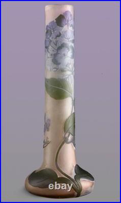 Gallé Vase Ancien Original 34 CM