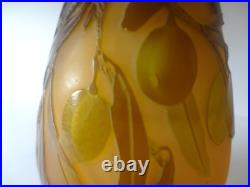 Galle Vase Branches D'olivier Annee 1900