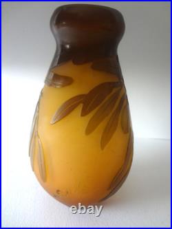 Galle Vase Branches D'olivier Annee 1900