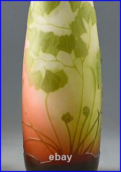 Gallé vase original art nouveau art déco verrerie