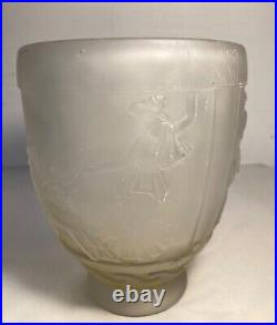 George de Feure, Vase en verre décor à l'antique. Début XXE