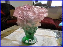 Gra&nd Vase Daum décor roses