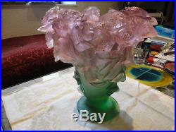 Gra&nd Vase Daum décor roses