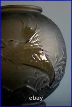 Grand Vase Ancien Art Deco Pierre D'avesn Poisson Volant En Verre