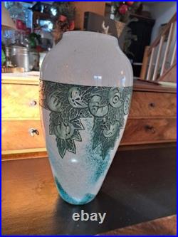Grand Vase Art Déco LEGRAS 36cm Décor Gravé Fruits & Feuillage Circa 1925 Grand Vase Art Déco LEGRAS 36cm Décor Gravé Fruits & Feuillage Circa 1925