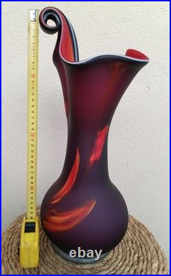 Grand Vase Art Glass 40cm Verre Souffle Satine Style Essie Zareh Darius Zarrin