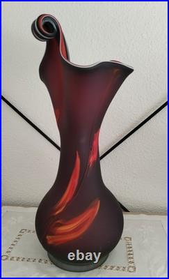 Grand Vase Art Glass 40cm Verre Souffle Satine Style Essie Zareh Darius Zarrin