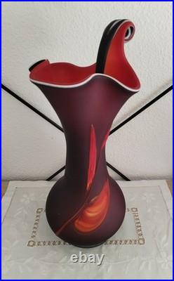 Grand Vase Art Glass 40cm Verre Souffle Satine Style Essie Zareh Darius Zarrin
