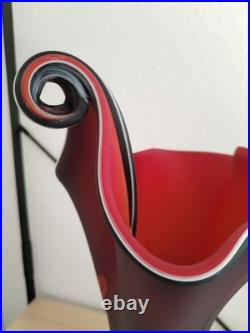 Grand Vase Art Glass 40cm Verre Souffle Satine Style Essie Zareh Darius Zarrin