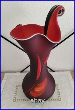 Grand Vase Art Glass 40cm Verre Souffle Satine Style Essie Zareh Darius Zarrin
