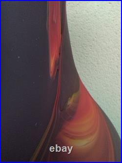 Grand Vase Art Glass 40cm Verre Souffle Satine Style Essie Zareh Darius Zarrin