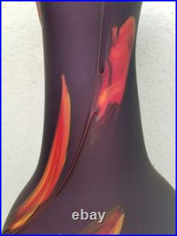 Grand Vase Art Glass 40cm Verre Souffle Satine Style Essie Zareh Darius Zarrin