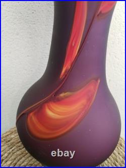 Grand Vase Art Glass 40cm Verre Souffle Satine Style Essie Zareh Darius Zarrin