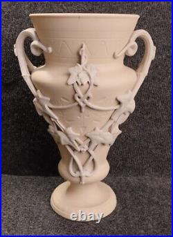 Grand Vase Biscuit SARGUEMINNES Céramique Époque art nouveau Décor Floral