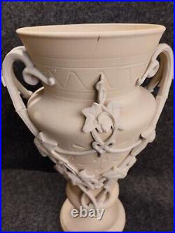 Grand Vase Biscuit SARGUEMINNES Céramique Époque art nouveau Décor Floral