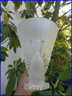 Grand Vase Colombes Cristal Vianne Dlg Lalilque Art Déco