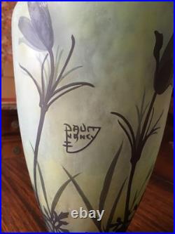 Grand Vase Daum Nancy / 34,5cm / Art Nouveau (vers 1905-1910)