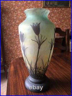 Grand Vase Daum Nancy / 34,5cm / Art Nouveau (vers 1905-1910)