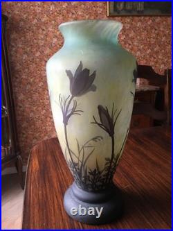Grand Vase Daum Nancy / 34,5cm / Art Nouveau (vers 1905-1910)