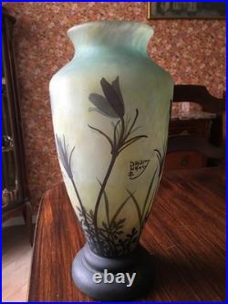 Grand Vase Daum Nancy / 34,5cm / Art Nouveau (vers 1905-1910)