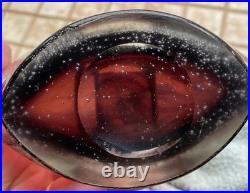 Grand Vase Donut Vintage en Verre Soufflé Bullicante Améthyste 28 cm 1kg 600