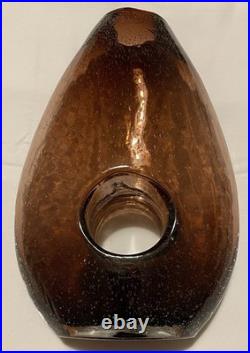 Grand Vase Donut Vintage en Verre Soufflé Bullicante Améthyste 28 cm 1kg 600