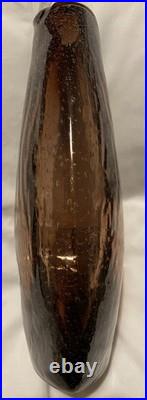 Grand Vase Donut Vintage en Verre Soufflé Bullicante Améthyste 28 cm 1kg 600