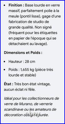 Grand Vase Donut Vintage en Verre Soufflé Bullicante Améthyste 28 cm 1kg 600