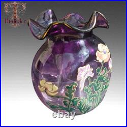 Grand Vase Émaillé Legras Lamartine St Denis Art Nouveau 1900 Ht. 23cm