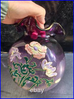 Grand Vase Émaillé Legras Lamartine St Denis Art Nouveau 1900 Ht. 23cm
