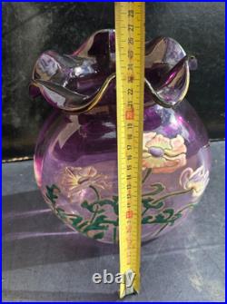 Grand Vase Émaillé Legras Lamartine St Denis Art Nouveau 1900 Ht. 23cm