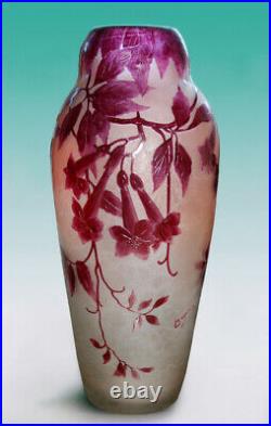 Grand Vase Legras série Rubis original 47 cm