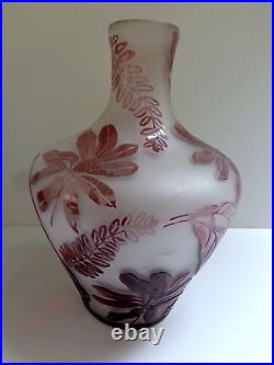 Grand Vase Pate De Verre Grave A L Acide Attribue Au Verre Francais Deco 1900
