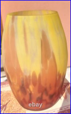 Grand Vase Pte De Verre Marmoréen Muller Frères Luneville