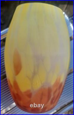 Grand Vase Pte De Verre Marmoréen Muller Frères Luneville