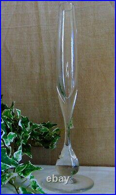 Grand Vase Soliflore Cristal Baccarat Boris Tabacoff 1970 Modele Pavot Signe