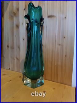 Grand Vase Soliflore en Verre Vert Émeraude Design Moderne Grand Vase Soliflore en Verre Vert Émeraude Design Moderne