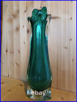 Grand Vase Soliflore en Verre Vert Émeraude Design Moderne Grand Vase Soliflore en Verre Vert Émeraude Design Moderne