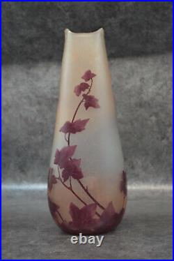 Grand Vase en pate de verre Legras série Rubis DLG Daum Gallé