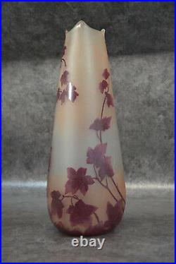 Grand Vase en pate de verre Legras série Rubis DLG Daum Gallé