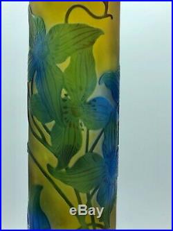 Grand Vase rouleau signé GALLE 60,5 cm