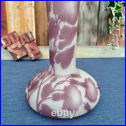 Grand vase Art Nouveau verre multicouche Pantin décor floral papillon 45 cm Impo Grand vase Art Nouveau verre multicouche Pantin décor floral papillon 45 cm Impo