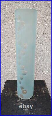Grand vase Dacice en verre, bohemian glass circa 1980