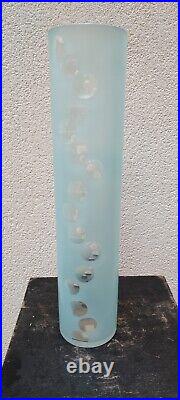 Grand vase Dacice en verre, bohemian glass circa 1980